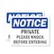 Signmission Private Please Knock Before Entering OSHA Notice Sign, Vinyl Decal, 10in W x 7in L, 2PK OS-2PACK-NS-D-710-L-17824 - alternate 1